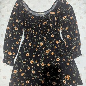 Black Floral Dress Size M